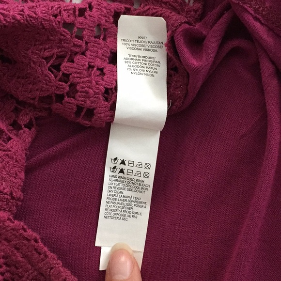 SOLD Lucky Brand NWT Pink Summer Crocheted Top - Picture 5 of 7